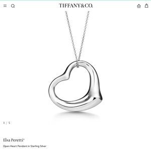 Tiffany & Co. Sterling Silver Open Heart Necklace